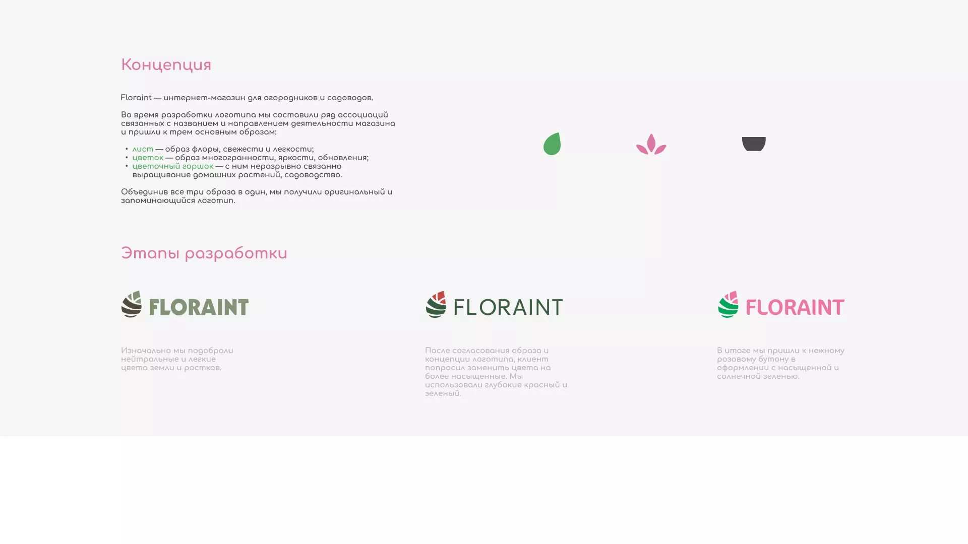 Создание логотипа и интернет-магазина «FLORAINT» в Рыбном