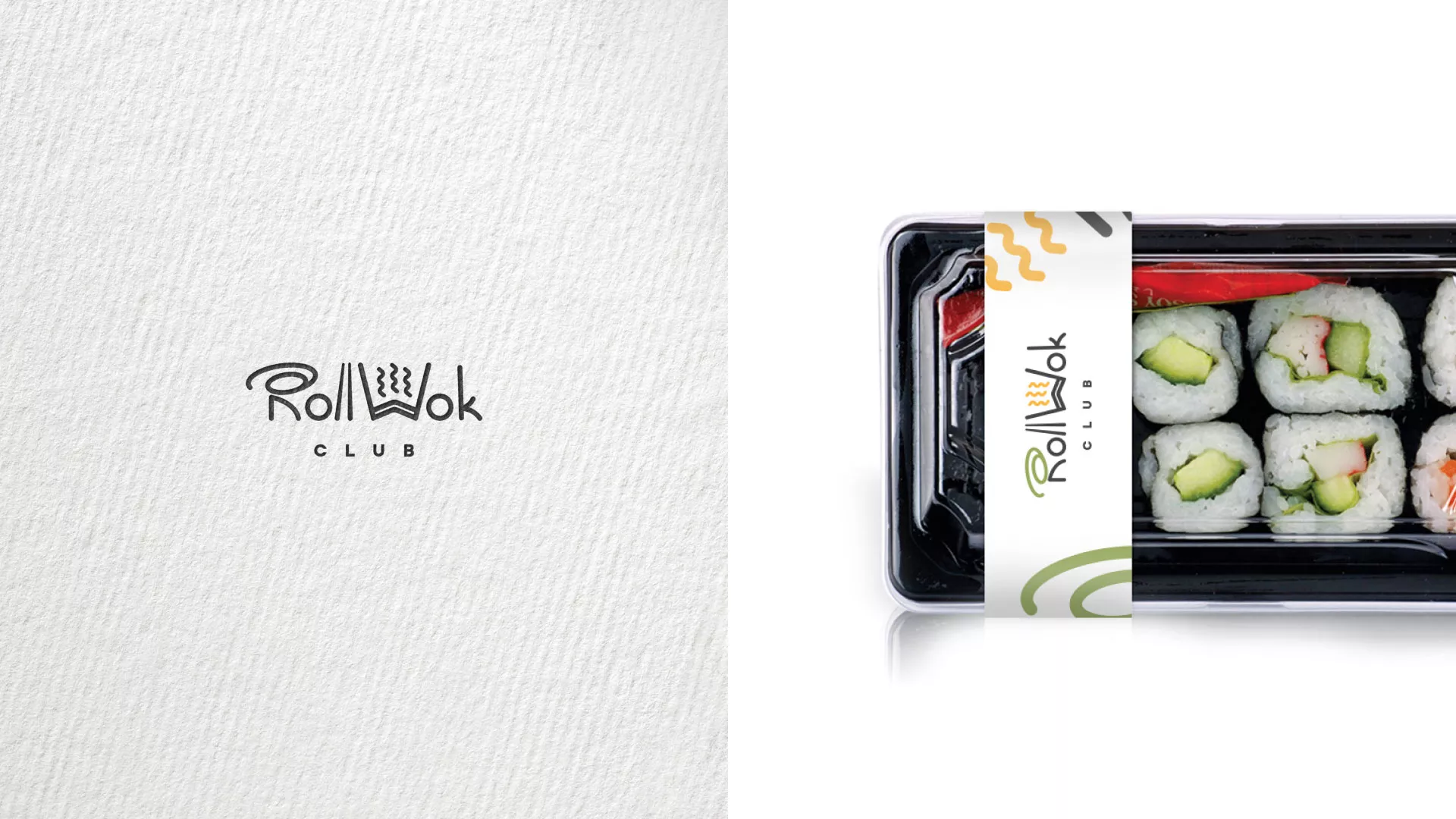 Разработка наклеек для суши-бара «Roll Wok Club» в Рыбном
